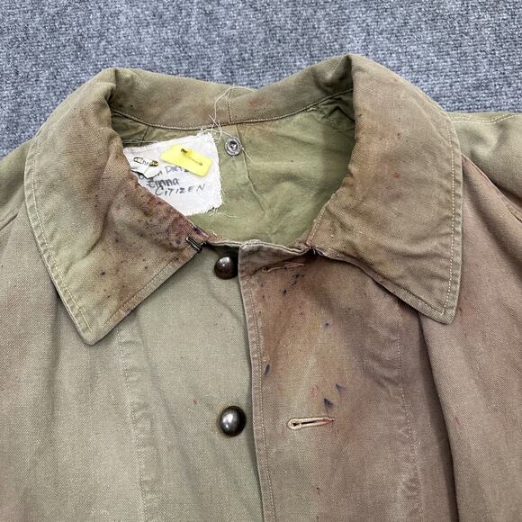 Vintage Militaires Equipment Jacket L Euro Army Military Trench Distressed WW2 - Picture 2 of 11